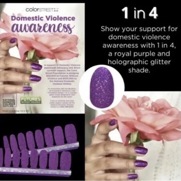 ColorStreet 1 in 4 is a beautiful royal purple & holographic glitter nail polish - Picture 4 of 10